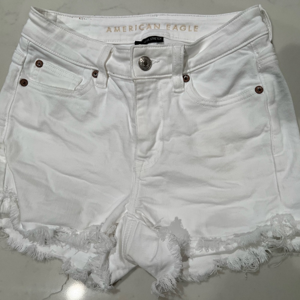 American Eagle white jean shorts